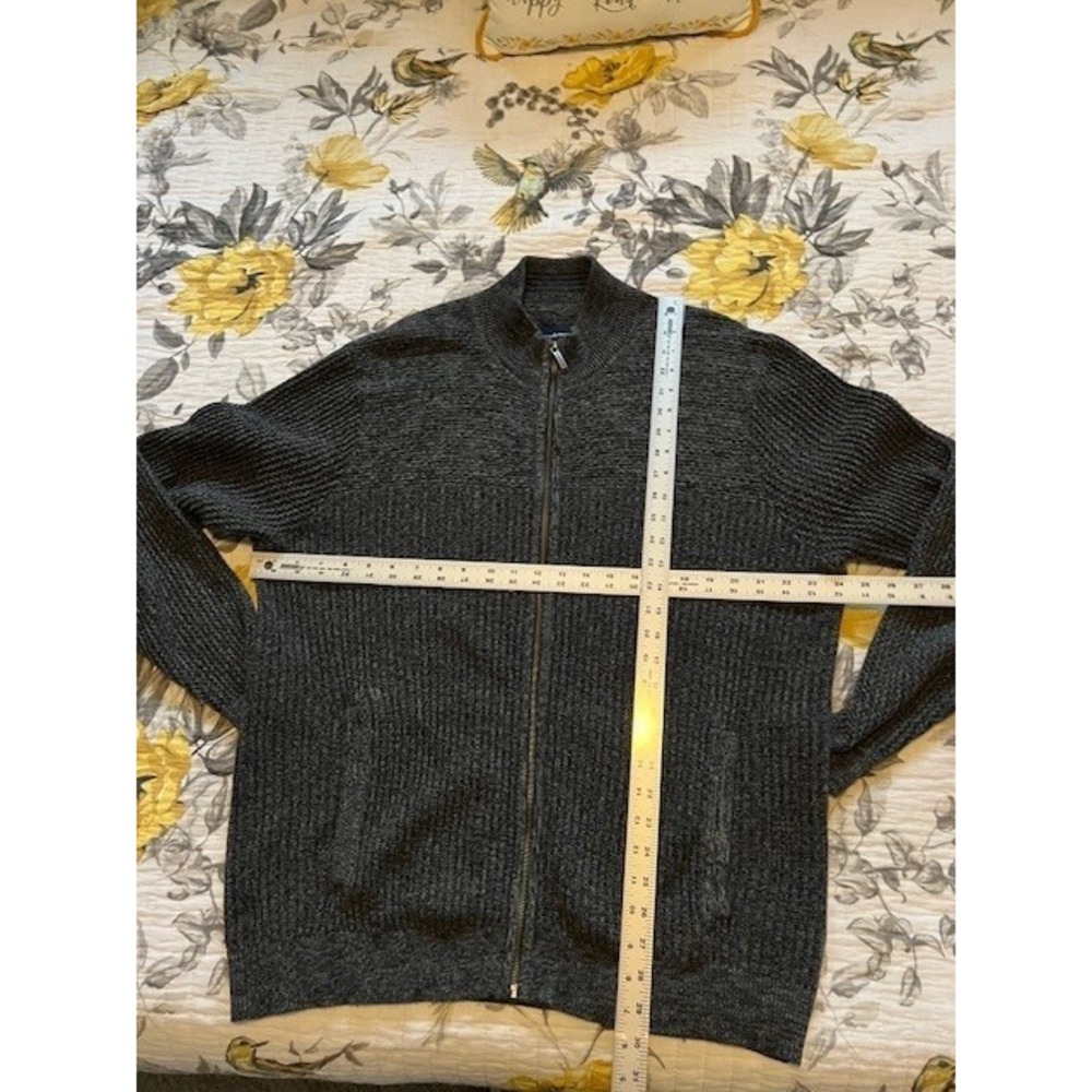 Tommy Bahama Men's Black 100% Cotton Full Zip Sweater Side Pockets Size L - Picture 3 of 5